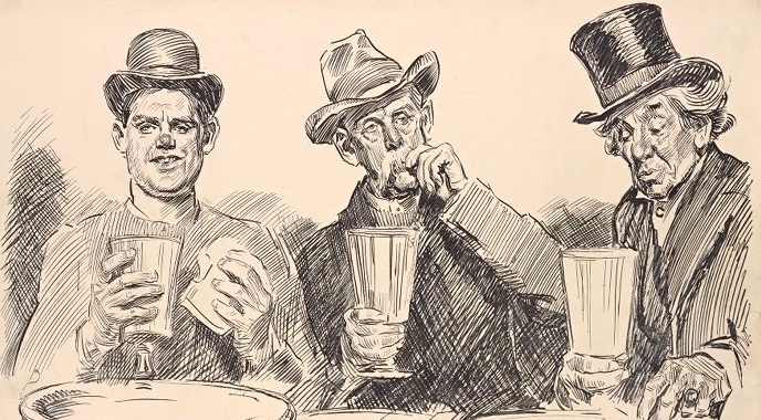 Free lunch, by Charles Dana Gibson